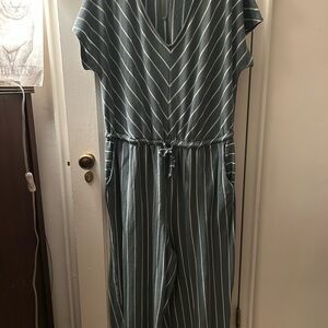 Sonoma Blue and White Striped Jumpsuit